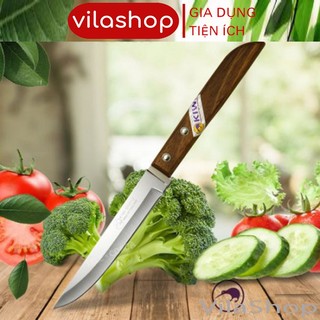 Dao Thái Lan Cán Gỗ, Dao Thái Kiwi 501 Đa Năng Chuyên Cắt - Gọt Hoa Quả Chất Liệu Inox Siêu Sắc