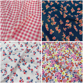 Vải tole in caro nhí, in hoa mềm mịn rũ mát cotton 100% khổ 1m40
