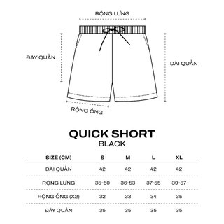 TUM MACHINES - Quần Short Dù Màu Đen - QUICK SHORT