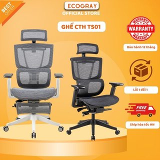 Ghế Xoay Văn Phòng Công Thái Học Ecogray Ngả Lưng Lưới 35 độ Đệm Đàn Hồi Tốt Ngồi Làm Việc Học Tập Thư Giãn-S05/S04/S07