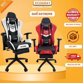 Ghế Chơi Game Gaming Ecogray Đệm Cao Su Non Bọc Da PU Cao Cấp Có Gác Chân Dùng Chơi Game, Làm Việc, LiveStream - EXTR V1