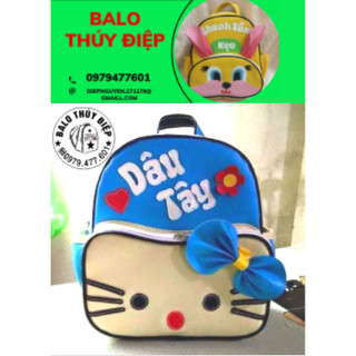 Balo hello kitty cho bé gái đi học mẫu giáo mầm non thêu tên miễn phí không có lót bên trong