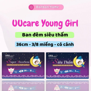 [BVS] Băng vệ sinh UUcare Young Girl ban đêm 36cm có cánh siêu thấm chống tràn