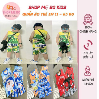 Bộ bé trai thun lạnh 3d in hoạt hình đẹp siêu nhân, khủng long ba lỗ, ngắn tay, dài tay size đại nhí từ 10 đến 40kg