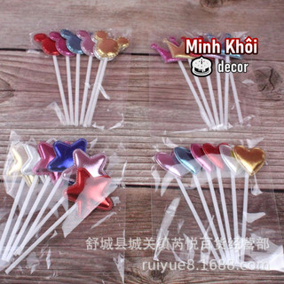 Topper/Que cắm trái tim trang trí bánh kem (Set 50 cái)