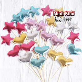 Que cắm hình trái tim 1 set 50 cái (màu ngẫu nhiên )