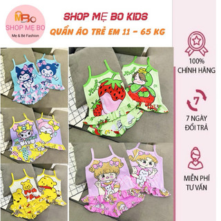 Đồ bộ hai 2 dây bé gái thun lạnh 3D hoạt hình in mèo mickey siu xinh