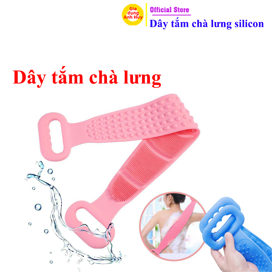 Dây tắm chà cọ lưng 2 mặt bằng Silicon mền mại cọ lưng sạch sẽ - GDAH