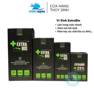 Vi Sinh Extra Bio 125ml 250ml 500ml 1000ml | Làm Trong Nước, Khử Mùi Tanh, Phân Huỷ Chất Độc Hại Trong Bể