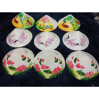 Nón Lá Vẽ Hoa, vẽ phong cảnh các loại siêu rẻ size 40cm ( nón cho người lớn)
