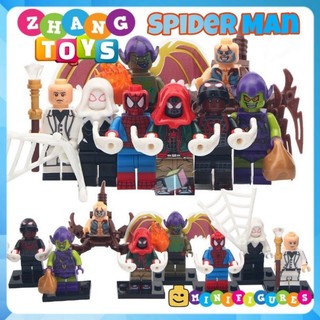 Đồ chơi Xếp hình Miles Morales gồm Green Goblin - King pin - Spider Gwen - Scorpion - Spider man Minifigures Xinh X0241