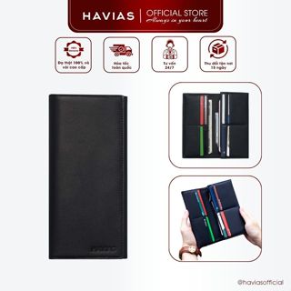 MIDAS HAVIAS ví dài unisex có ngăn khoá kéo da bê Calfskin nhập khẩu 100%