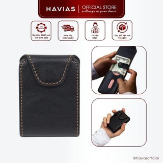 Ví Da Gerbera2 Handcrafted Mini Wallet HAVIAS_Da Bò Thật Mastrotto Ý