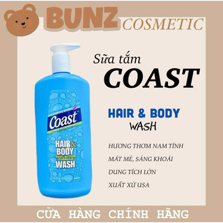 Sữa tắm gội nam coast 2 in 1 chai lớn 946ml mẫu mới
