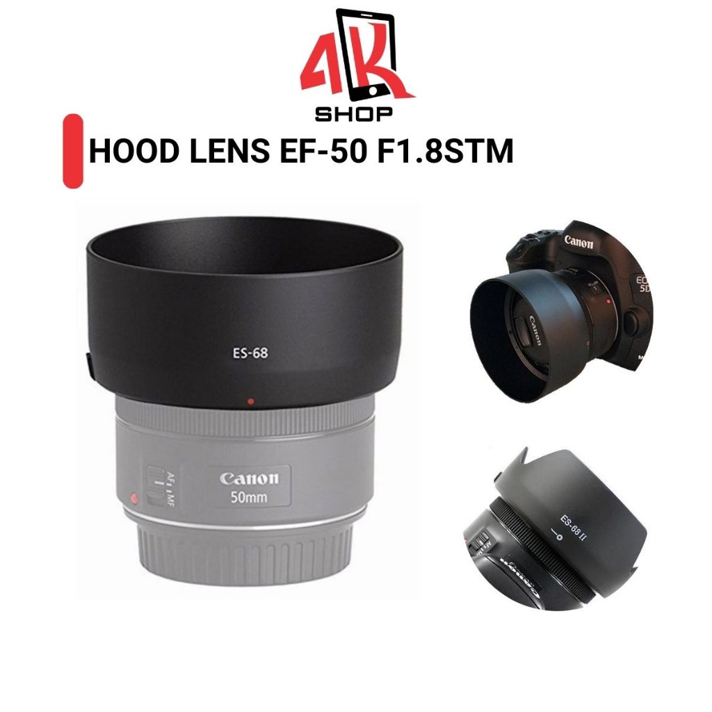 Loa che nắng cho lens canon EF 50mm F1.8stm phụ kiện bảo vệ lens và ống kính