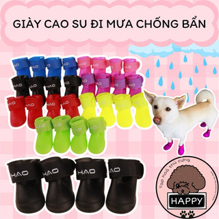 HỎA TỐC | [8 Màu] Giày cao su đi mưa chống bẩn cho chó mèo / Ủng nhựa chống nước cho thú cưng - Tạp Hoá Thú Cưng Happy