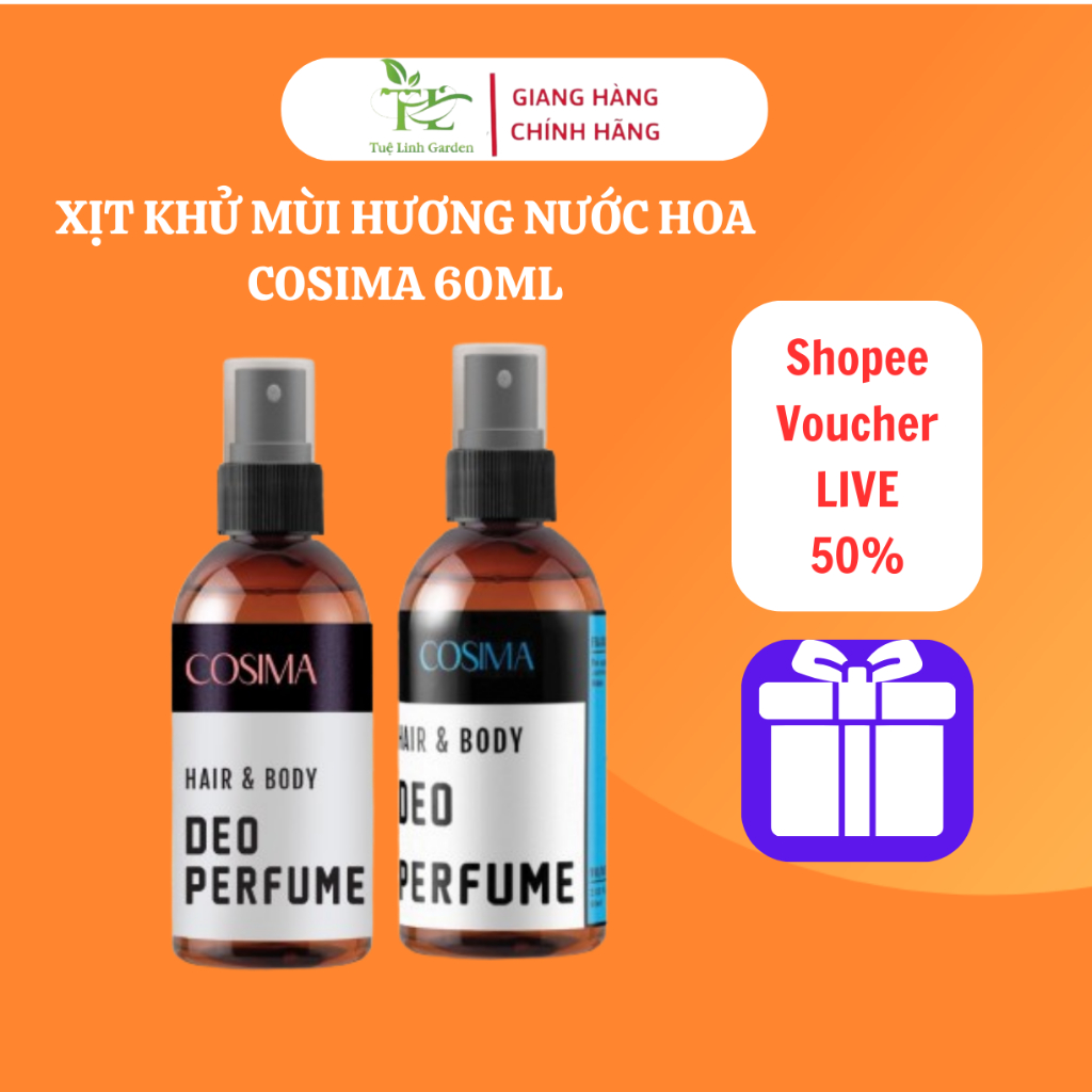 Xịt khử mùi Cosima 60ml khử mùi hôi nách,mùi hôi chân ngăn tiết mồ hôi hương nước hoa shop Tuệ Linh 