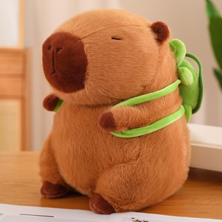 Gấu bông Capybara Size 23cm đeo Balo rùa xanh Chuột Lang nước lông siu mượt Hàng Cao Cấp