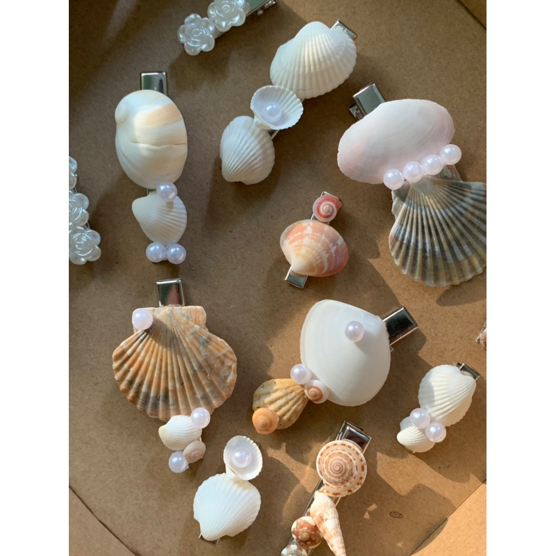 Kẹp tóc vỏ sò handmade ( ảnh thật shop chụp)