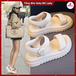 Dép sandal nữ 2 quai ngang da mềm đế 4cm đi siêu êm chân - dép sandal giá rẻ