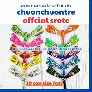 Combo 10 con chuồn tre size 7cm - xuất dư- giá xưởng- sơn vẽ- mộc