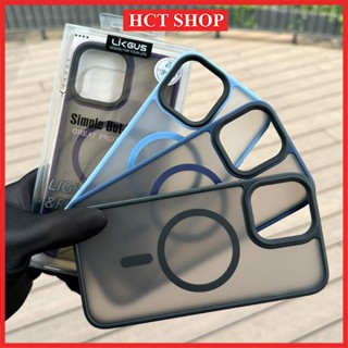 Ốp lưng nhám mờ hỗ trợ sạc k dây cho iPhone 11, 12, 13, 14, 15, 16Promax chính hãng LIKGUS