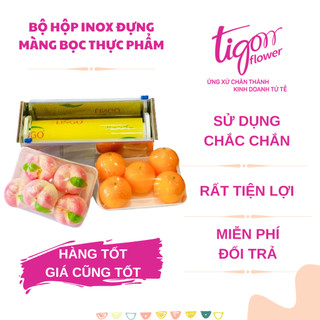 Bộ hộp lõi 30 gồm hộp inox và màng bọc thực phẩm lingo 31,5cmx500m