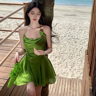 Katie dress đầm ngắn đầm yếm 2 dây xanh phong cách ulzzang sam sam boutique