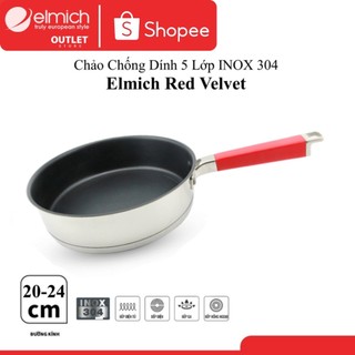 Chảo chống dính 5 đáy inox 304 Elmich Red Velvet