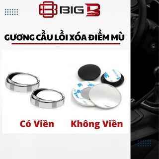 Gương Cầu Lồi Xóa Điểm Mù Xe Hơi - Gương Cầu Lồi Ô Tô Xoay 360 độ Dán 3m 2 Mặt Siêu Chắc BIG B STORE
