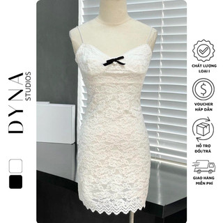 Váy body ren hai dây dáng ngắn 𝐀𝐒𝐇𝐘𝐋𝐄𝐘 đính nơ ngực quyến rũ