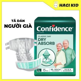 Combo 15 miếng tã dán người lớn - người già confidence classic day siêu thấm hút, thoáng khí và an toàn m/l haci kid