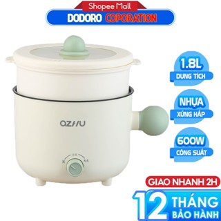 [BH 1 NĂM] Nồi Lẩu Điện Mini, Nấu Mì 2 Tầng Kèm Giá Hấp Đa Năng Nướng, Luộc, Chiên Chống Dính Vấn Đá Tiện Lợi