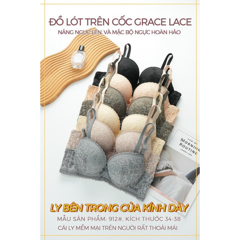96k/ 2 áo lót ngực đệm dày 5cm, áo lót ren không gọng siêu đẩy ngực
