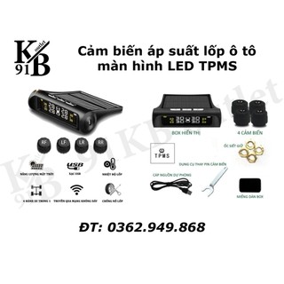 Cảm biến áp suất lốp ô tô màn hình LED TPMS van ngoài