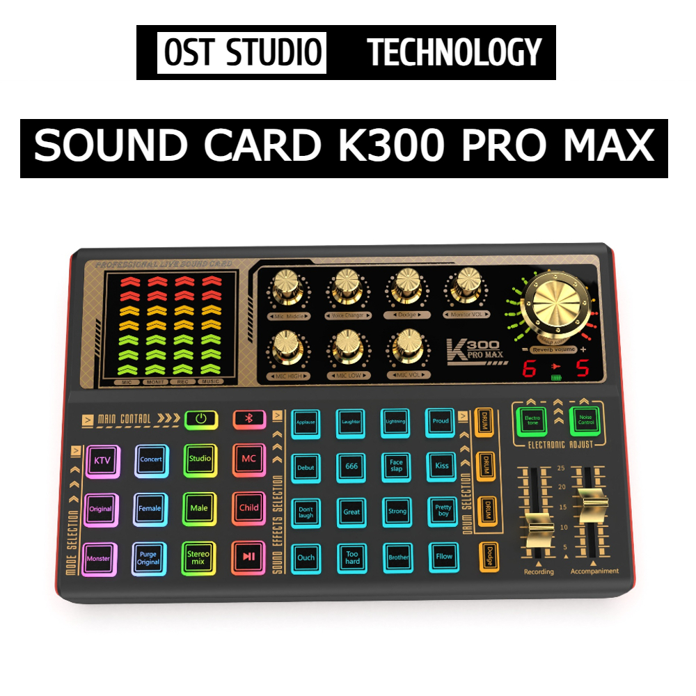 Sound Card K300 Pro Max Phiên Bản Mới Nhất 2024. Hỗ Trợ Livestream Bigo, Facebook...Tích Hợp Autotun