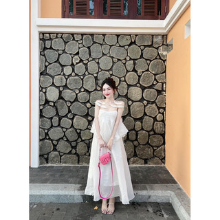 Váy 2s đính lần trắng xoè