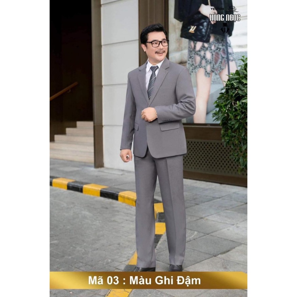 Com Lê Nam Trung Niên cao cấp, bộ áo Veston Nam hàn quốc  tặng kèm Cava tLụa
