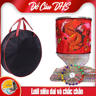 Rọng đựng cá LIÊN HOA NGƯ, TẶNG Túi đựng cá câu đài khung kim loại hạt siêu bền - Đồ Câu DHS
