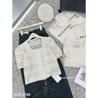 Áo sơ mi thô ren khuy cài 3708 QC westudio