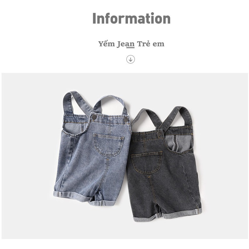 Yếm Jean Trẻ Em Gin Kids Store, Yếm Bò Cho Bé Trai Và Bé Gái, Chất Vải Jean Gin Baby Wear 2024