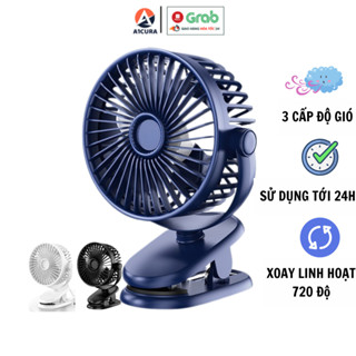 Quạt Mini Kẹp Để Bàn Sạc Tích Điện Không Chổi Than Kẹp Xoay 720 Độ Chạy Cực Êm Nhiều Màu Sắc Chính Hãng A1CURA