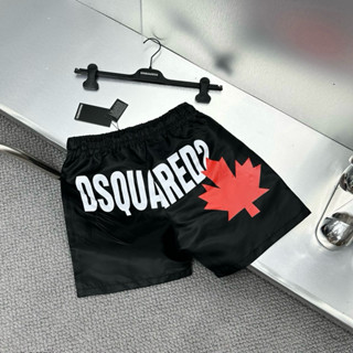 Quần Gió Nam DSQ Đen Trơn Phối In Hoạ Tiết Chữ Dsq2 Lá Phong Đỏ Sau Mông Mix Dây Rút Chữ Siêu Cấp Cho Các Boy