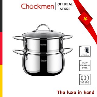 Nồi Hấp CHOCKMEN Inox 18/10 Size 16-20CM Nồi Canh Nồi Đa Năng Inox Đáy Liền Thân Dùng Mọi Loại Bếp