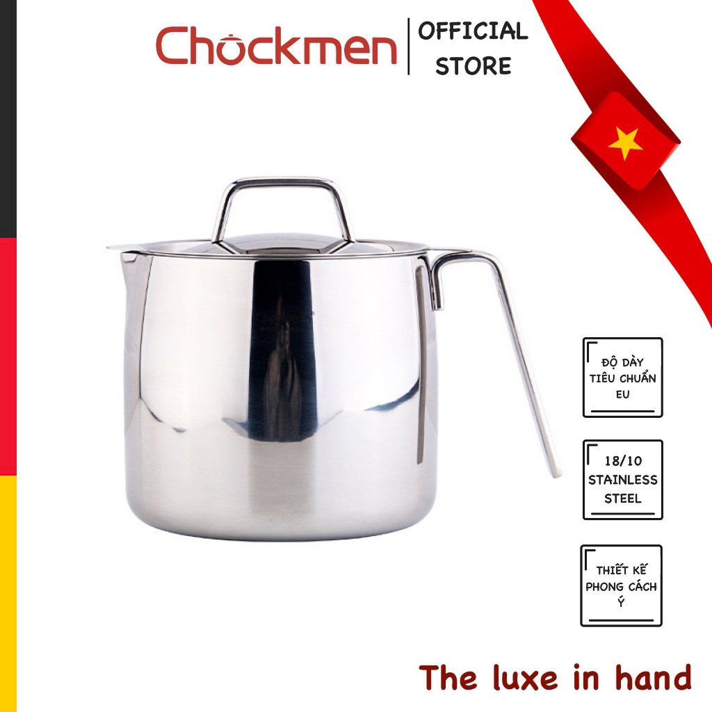 Bình Ca Lọc Dầu CHOCKMEN Inox 18/10 Size 1.5/2L Bình Trữ Dầu Mỡ Có Lưới Lọc