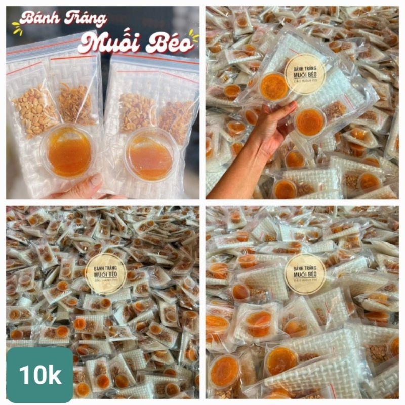 Bánh tráng muối béo đậu phộng hành phi