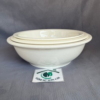  THỐ VÀNH BỘ TRẮNG THÔ - Bộ bàn ăn  3 phân loại: Thố vành 9 23cm thố vành 10 25cm thố vành 11 28cm  dùng đựng cơm canh 