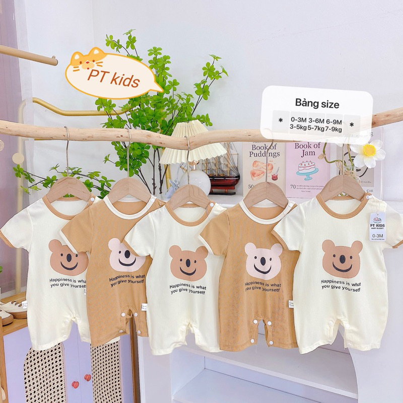 [Combo 3-5 bộ ]Body đùi chất tăm lạnh, bộ đồ liền thân cho bé sơ sinh