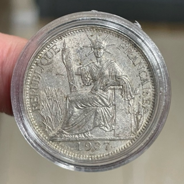 xu bạc hoa xoè đông dương 20 cent 1937