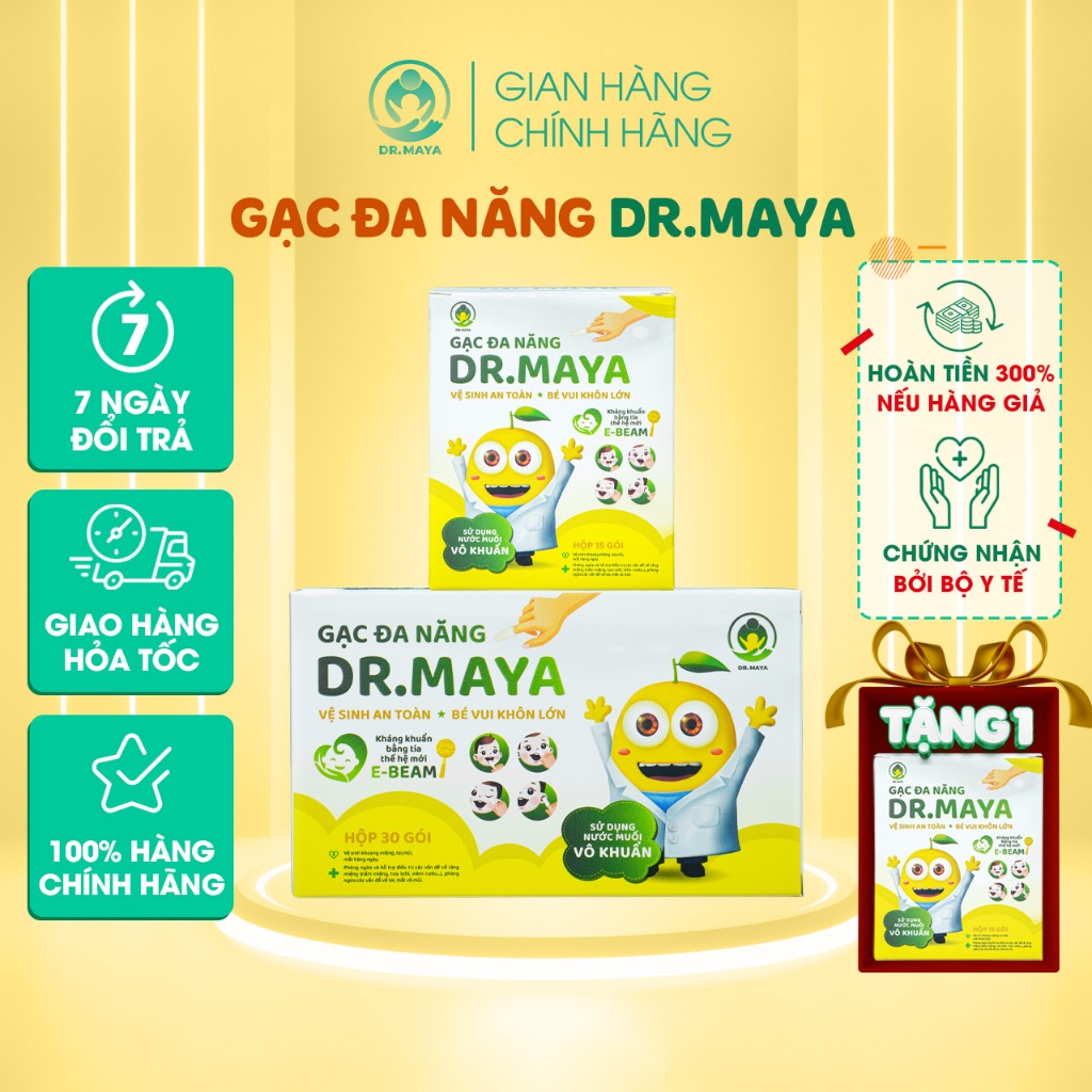 Gạc Đa Năng DR.MAYA - Vệ sinh an toan, Bé vui khôn lớn